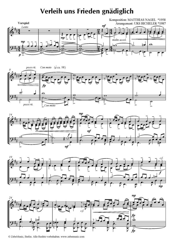 <b>NEU: </b>Verleih uns Frieden gnädiglich (Bläserchor)