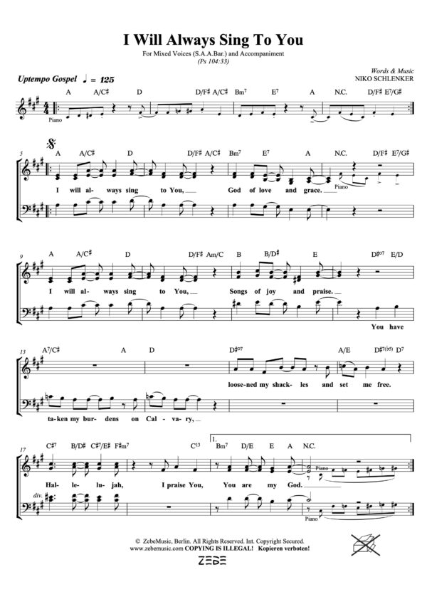I Will Always Sing to You